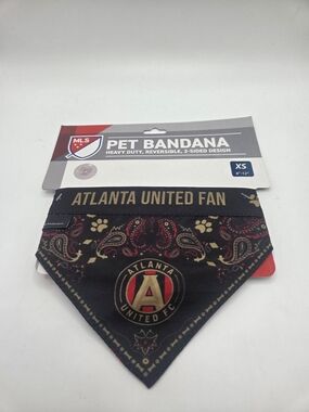 Atlanta United XSmall Pet Bandana - Black, Red & Gold